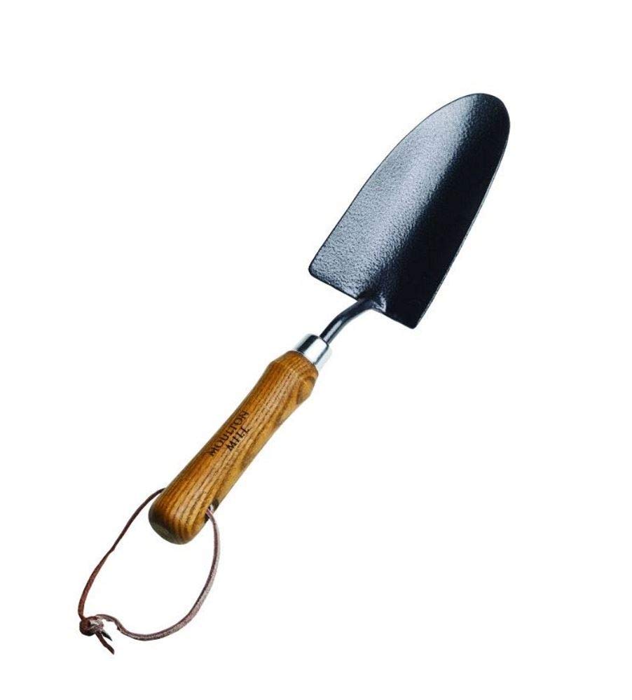 Moulton Mill Garden Hand Trowel in Carbon Steel with Brown Leather Strap