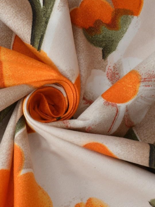 Image of 350 TC Premium Heavy Cotton Feel Elastic Fitted Bedsheet King Size with 2 Pillow Covers || Double Bed with All Around Elastic (Orange7D, Fitted - 72 inchx78 inch King)