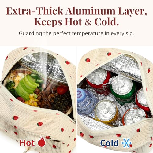 Image of LOVELYWIND Lunch Box for Women Cute Lunch Bags for Women Lunch Tote Bags Reusable Insulated Lunch Box Large Capacity Reusable Insulated Cooler for Work or Travel Gifts or Beach