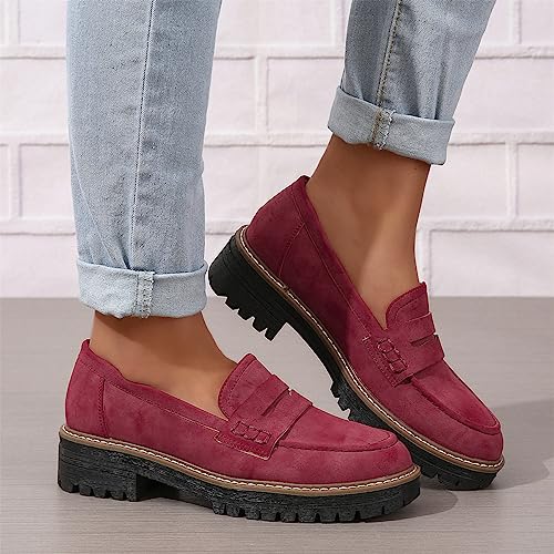 Image of Womens Loafers Shoes Platform Chunky Penny Loafer Lug Sole Comfortable Slip On Work Office Business Casual Dress Shoes, US Size 5-11.5