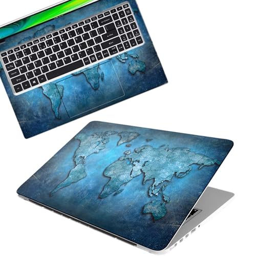 Image of Galaxsia World Map D13 Full Body Vinyl Laptop Skin /Sticker /Cover Upto 15.6 Inches Laptops Laminated-Removable-HD Quality Compatible for Hp-Dell-Sony-Lenovo-Asus etc.(15x10 Inches)