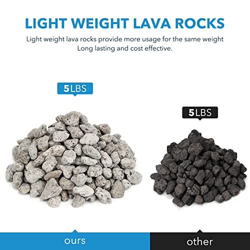 Stanbroil Light Weight White Lava Rock Granules - Natural Volcanic Rocks Decorative Landscaping Stones For Outland Living Bond Portable Fire Pit, Gas Log Set And Fireplace - 5 Pounds (4/5" - 1-1/5") #TOP3