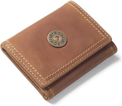 HeyBo Mens Leather Tri-Fold Wallet HEY20104, Brown
