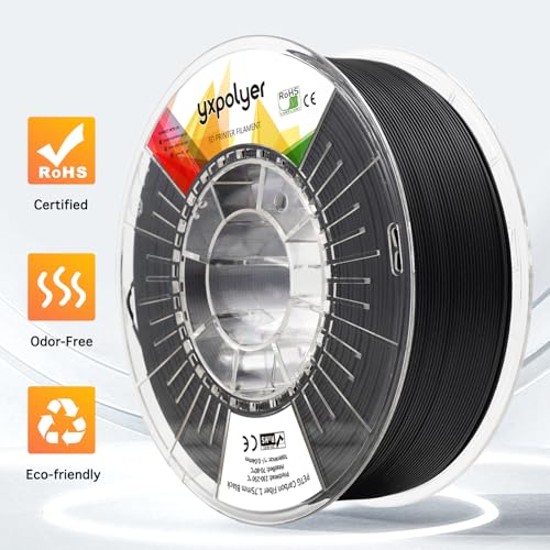 Image of 3D Printing Filament PETG CF PETG Carbon Fiber 3D Printer Filament 1kg 1.75mm, High Strength and Durability, Heat-Resistant, Low Warping, Black, Spool Lightweight & Heat-Resistant & Moisture Free