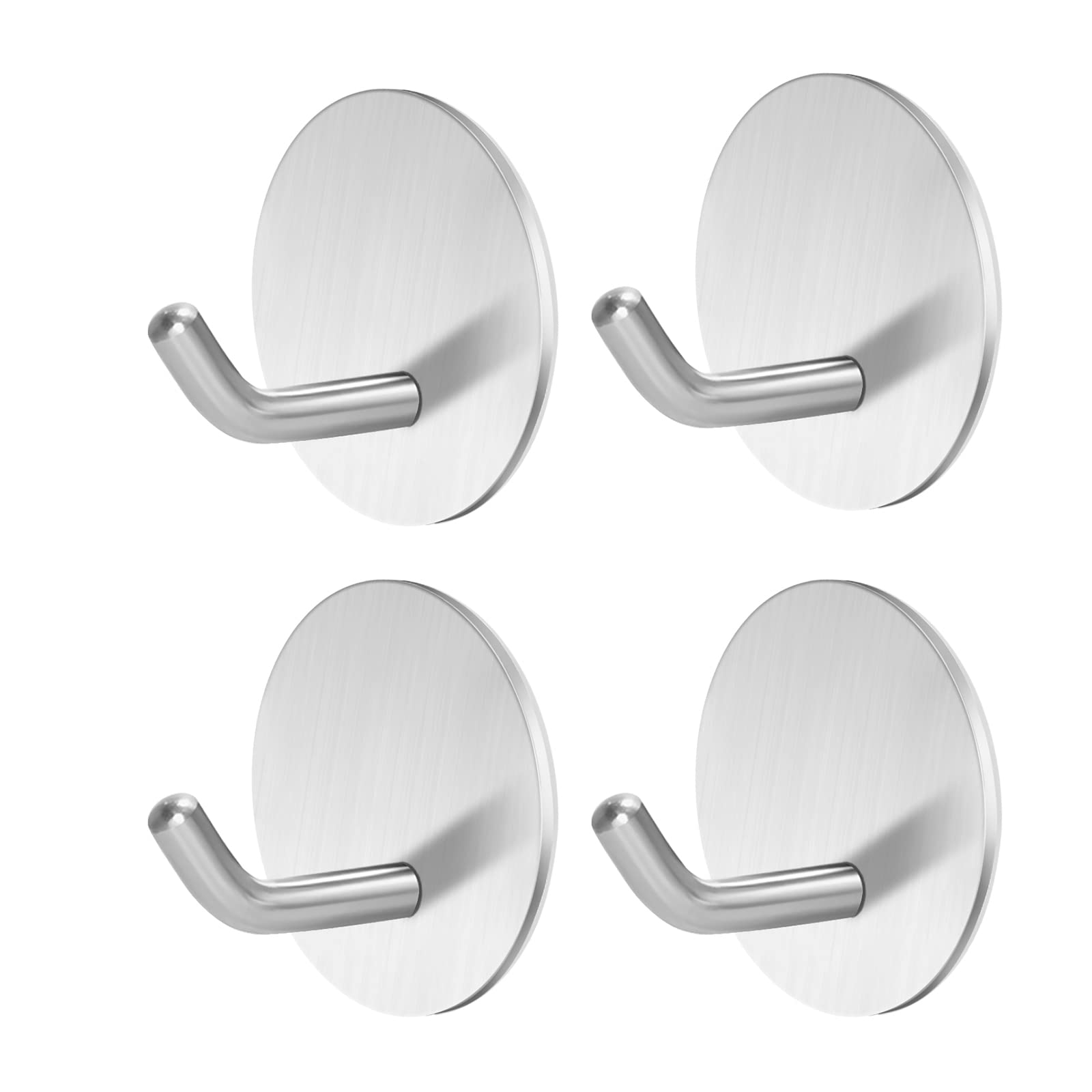 smatime 4 Pcs Silver Self Adhesive Hooks