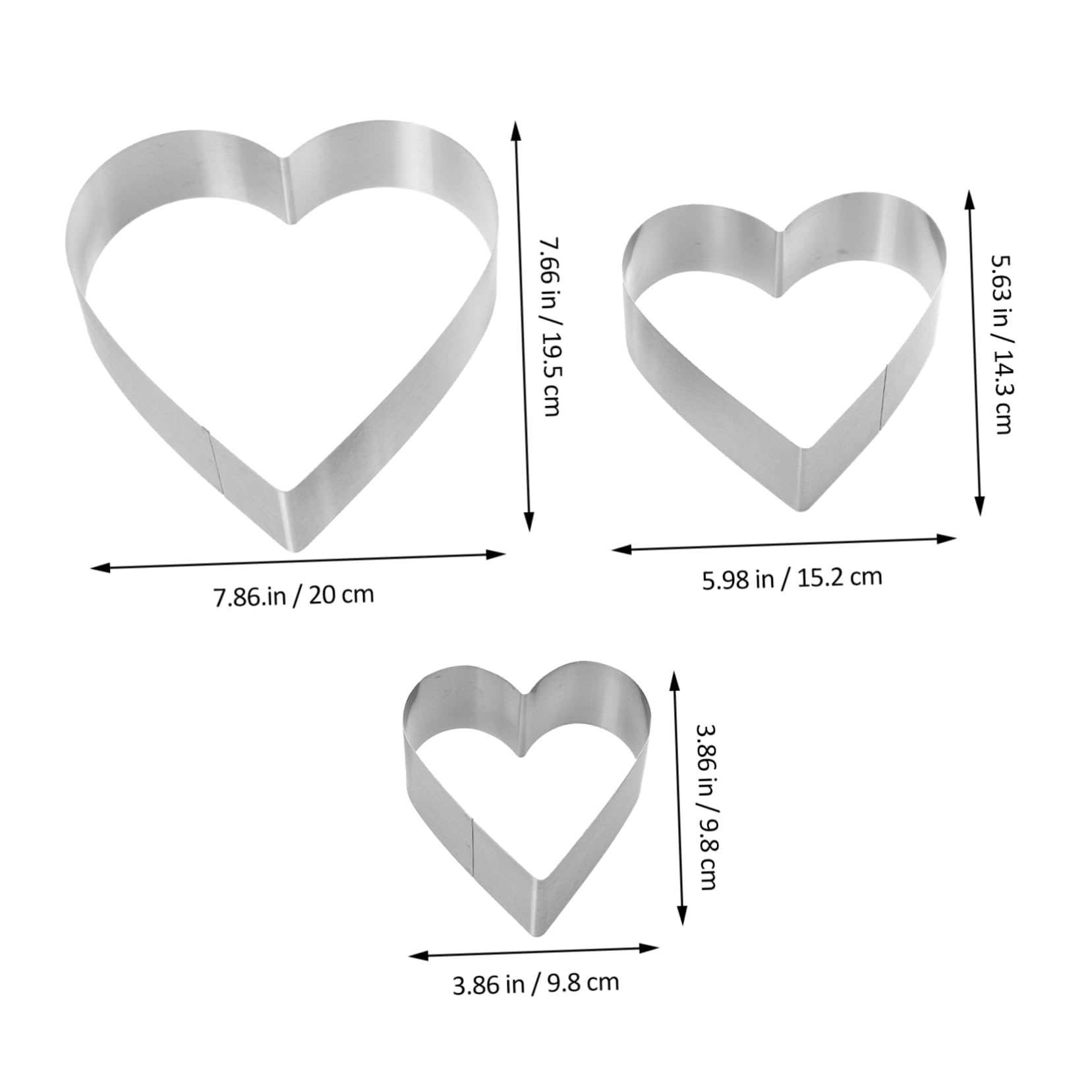 DECHOUS 6pcs Heart Shape Cake Baking Non-stick Mousse High Temperature Baking Supplies for Valentine Day and Special Occasions