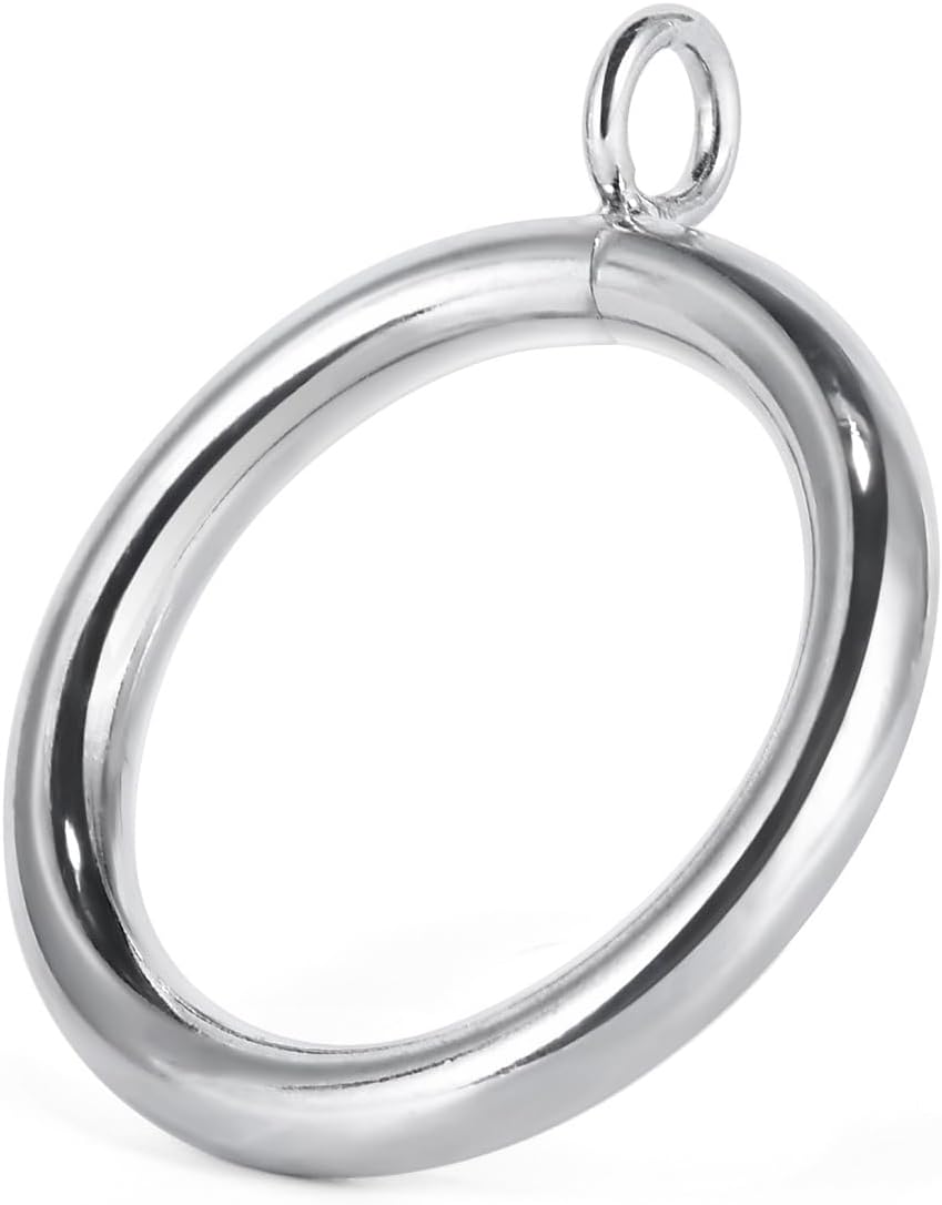 Generic Thick Metal Curtain Rings,1.5-Inch Inner Diameter, 0.24-Inch Wire Diameter Fit up 1.2-inch Rod (Satin Nickel-40pcs)