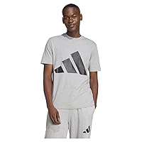 adidas Homme Essentials Big Logo Single Jersey Tee, Medium Grey Heather/Black
