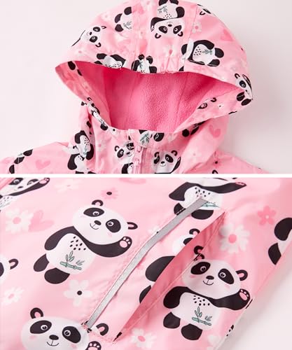 Girls Boys Rain Jacket Windproof Raincoat Hooded Fleece Lined Outerwear4