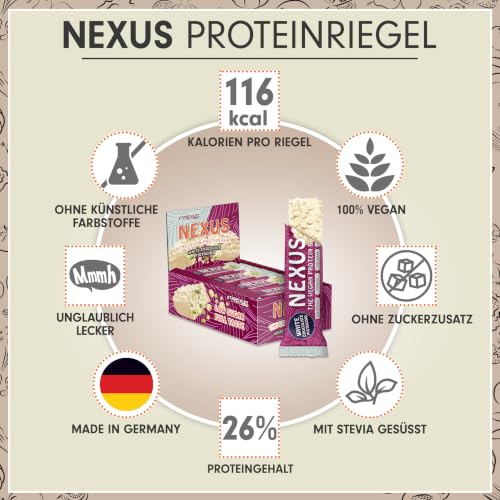 Protein Riegel Vegan WHITE CHOCOLATE PISTACHIO 12x NEXUS Protein Bar - unglaublich lecker & cremig - 26% Protein - nur 115 kcal - ohne… – Ansicht 2