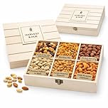 Mixed Nuts Gift Set 700g - Salted Pistashio, Chilli Roasted Cashews, Smoked Almonds Honey Roasted Peanuts, bombay mix, Fruit & Nut Mix in Wooden Box - Mothers Day Gifts, Birthdays
