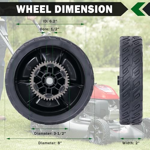 CheeMuii Lawn Mower Wheel Dimension