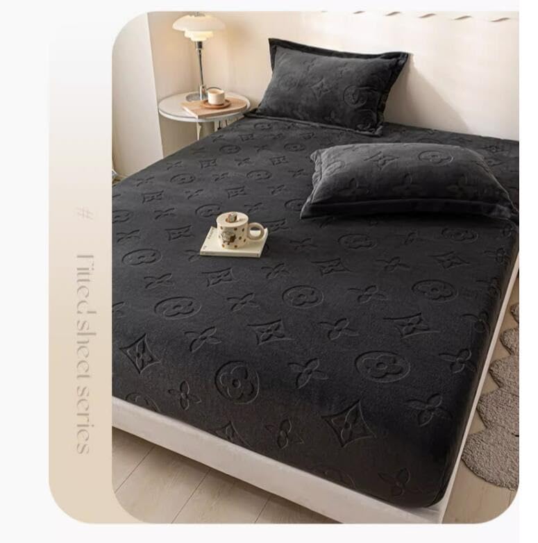 Thickened Milk Velvet Bedsheet, Single Piece Coral Velvet Mattress Protective Cover, Winter Plush Bedsheet Cover