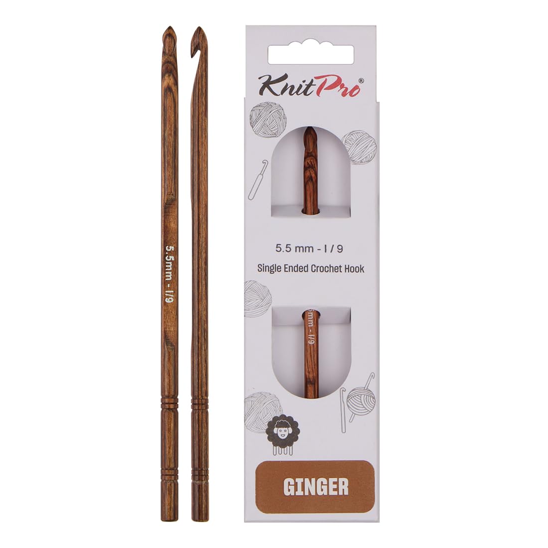 KnitPro Ginger Single Ended Crochet Hook | 5.50mm