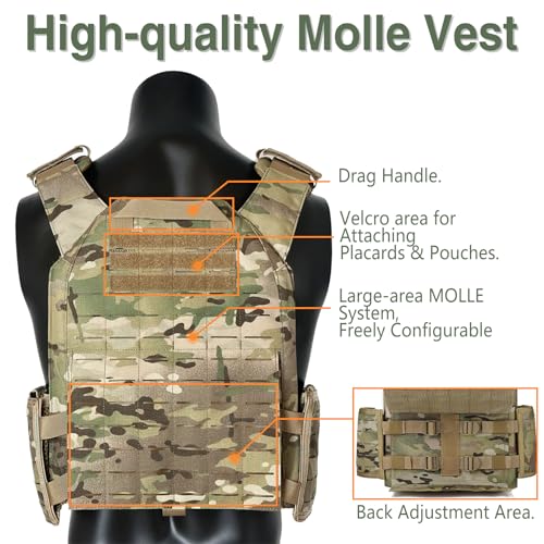 Image of TWINFALCONS Quick Realse 1000D Nylon modular cutting tactical hunting vest personal protective for hunting (CP-Camo)