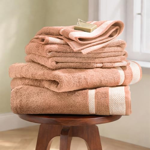 Image of Spaces 100% Cotton Towels for Bath | Towels for Bath Large Size | Bath Towel - Soft & Quick Dry | 600 GSM | 1 Piece Bath Towel for Men /Women | Hygro Collection | 75 cms x 150 cms - Light Brown