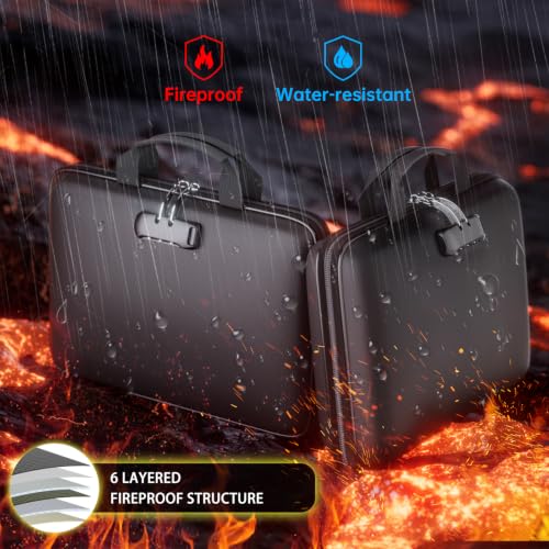 Image of Tamfile Fireproof File Organizer with Lock,Hard Case Fireproof Document Box