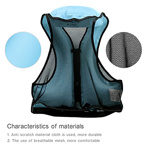 Foto von APPMOO Schnorchelweste Aufblasbare Schwimmwesten Schnorchelweste für Erwachsene, Kajak-Auftriebsweste, tragbare Auftriebsweste, Tauchen, Surfen, Schwimmen, Wassersport im Freien, (für 80-220 lbs)