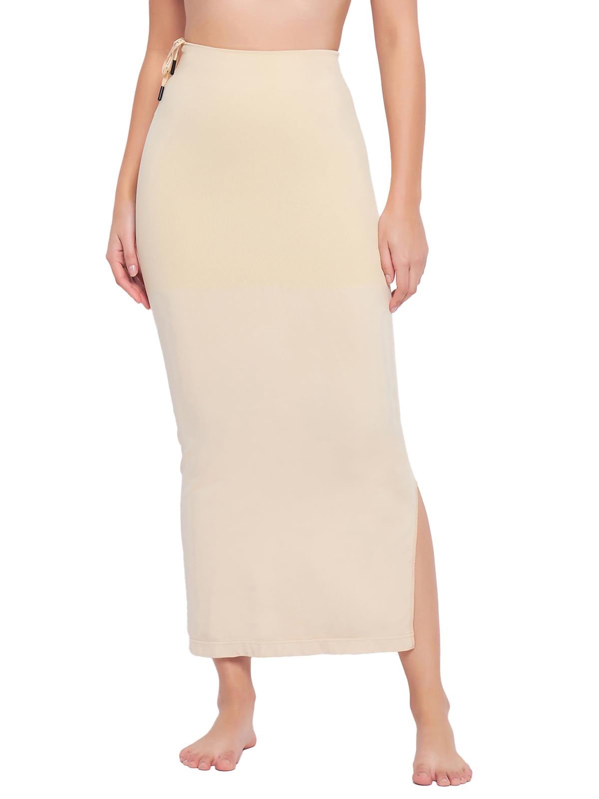 Clovia Women's Knit Synthetic Saree (Sw0048P24Xxl_Beige)