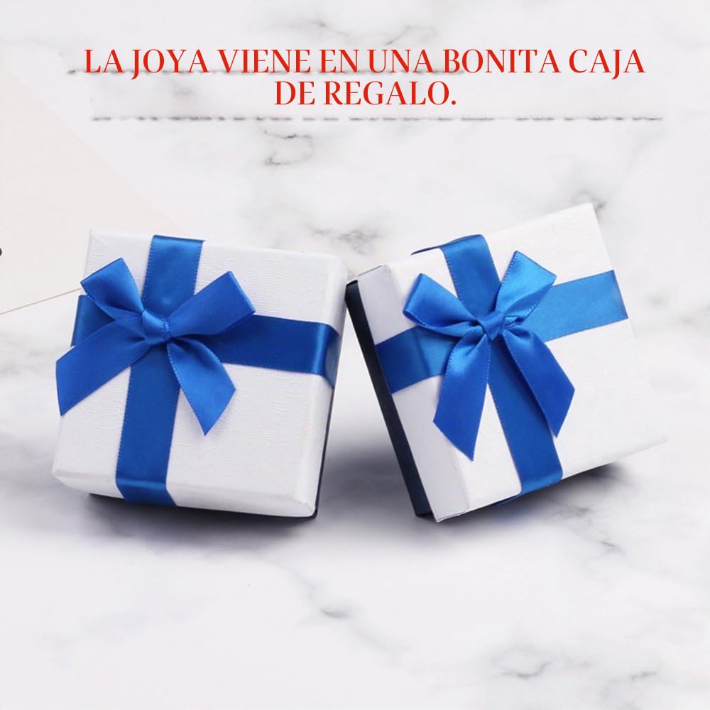 NewL Collar con colgante de plata de ley 925 con diseño de hada de la suerte en luna azul para mujer, joyería de regalo, Plata esterlina Tela Plata de ley, Circonia cúbica
