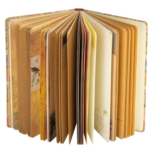 SallyFashion - Paquete de 2 cuadernos de ilustraciones de papel kraft vintage europeo, folletos de viaje, libro de mano