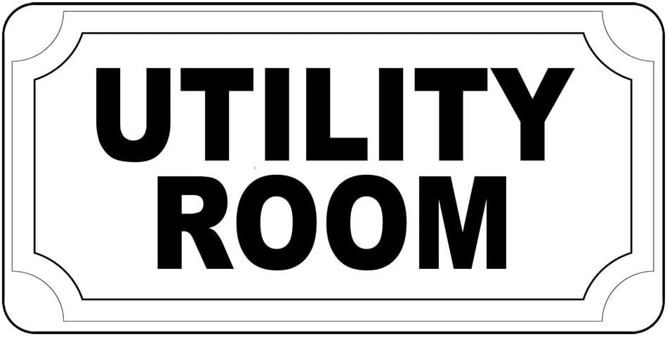 Utility Room Black Retro Vintage Style Sign With HolesVinyl Sticker Decal 8
