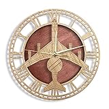 The Geeky Days E-3 Sentry AWACS Silent Quartz Wall Clock Home Decor Engraved Wooden Watch United States Air Force Transporting Troop Decorative Timepieces