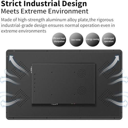 Image of Touch Screen Monitor 15.6 Inch 10-Points FHD 1920 * 1080 VESA Support Built-in Speakers HDMI,VGA& USB-C for Industrial Business POI /POS /Kiosk /Automation