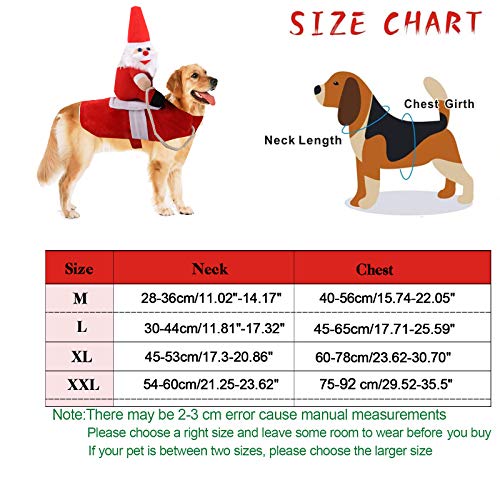Chnaivy Clearance Christmas Dog Costume Funny Dog Christmas Santa Claus Costume Riding On Dog Pet Cat Christmas Holiday Outfit Pet Christmas Clothes Dressing Up For Halloween Christmas Party(Large) #TOP5