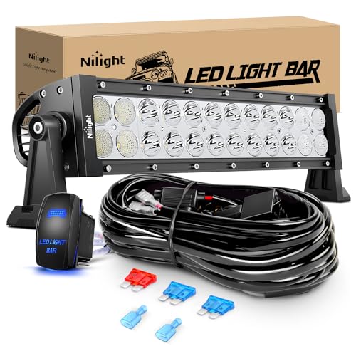 Image of Nilight 13.5Inch 72W Curved Spot Flood Combo Led Light Bar Off Driving RoadFog Light 12V On /Off Switch 16AWG Wiring Harness Kit-1 Lead,2 Year Warranty