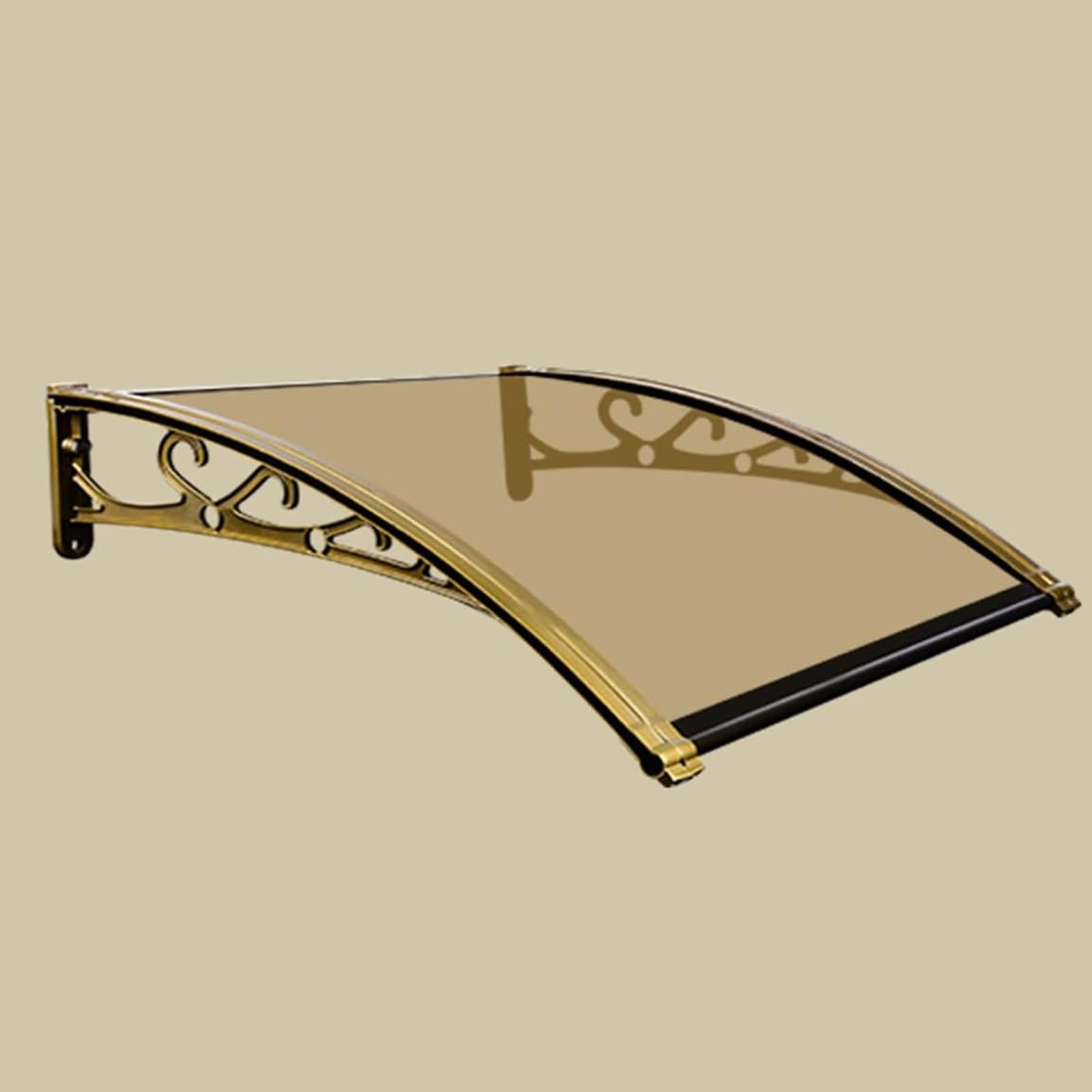 Auvent de porte d'extérieur en métal marron pour terrasse et entrée de maison 203x101 cm