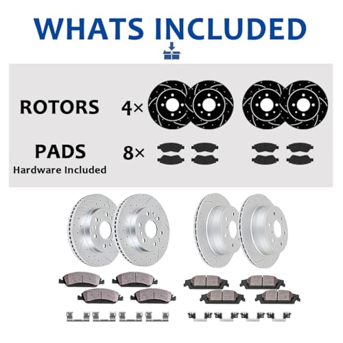 Image of Acinoparts Front (13.90 inch) and Rear(13.58 inch) Brake Kit for 2008-2021 Toyota