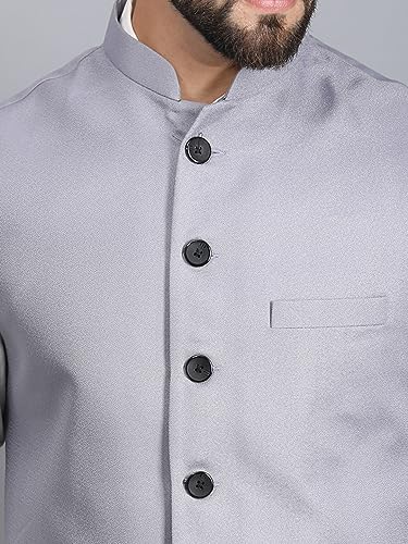 Image of Ethluxis Men's Designer Solid Nehru Jacket /Waist Coat /Bandhgala