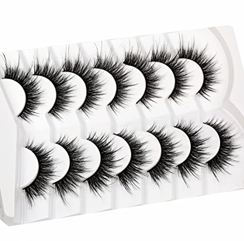 Pooplunch False Eyelashes Fairy Lashes Wispy Fluffy Fake Eyelashes 8D Natural Fluttery Faux Mink Lashes Strips 7 Pairs Pack #TOP6