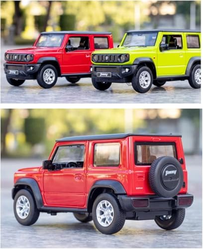 Image of Exclusive Alloy Metal Pull Back Die-Cast Car Diecast Metal Pullback Toy Car with Openable 6 Doors,Light Music Boys Gifts Toys (1:32 Suzuki Jimny- Green Color)