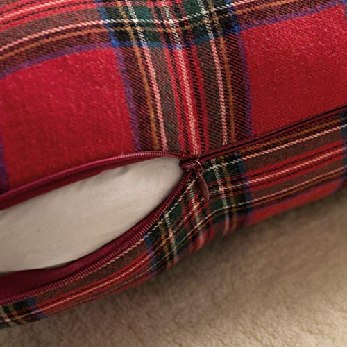 Image of AQOTHES Christmas Plaid Decorative Throw Pillow Covers Red 16x16 Inches