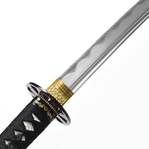 Miniatura 6 de YONG XIN SWORD-Samurai Katana Sword, Japanese Handmade, Practical, Damascus10601095 Carbon Steel, TemperedClay Tempered, Full Tang, Sharp, Scabbard