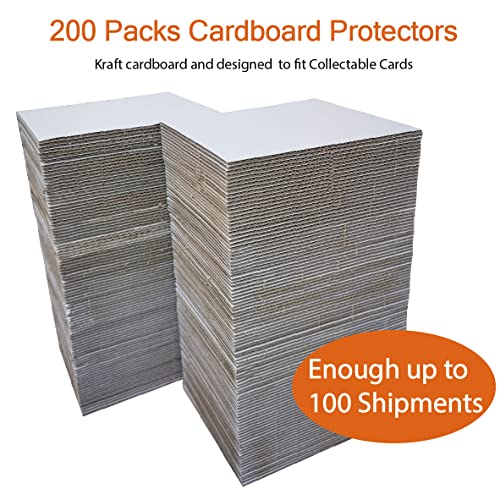 200 pacotes de folhas de papelão ondulado de 8,9 x 11,4 cm, inserções de papelão ondulado premium pa