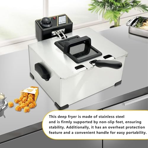 Cikda Deep Fat Fryer 5 Litre with 3 Removable Baskets and Lid - Image 4