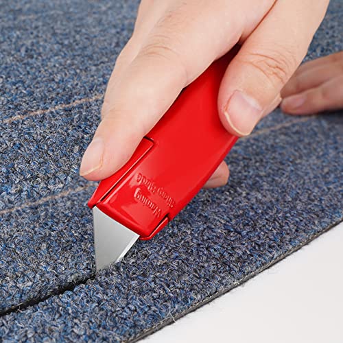 Image of DIYSELF 4 Pack Box Cutters Retractable Utility Knife with 10 SK5 Blades | Aluminum Shell Box Cutter for Papers, Cardboard, and Cartons, Razor Knife, Pipe Cutter (Red, Blue, Yellow, Black)