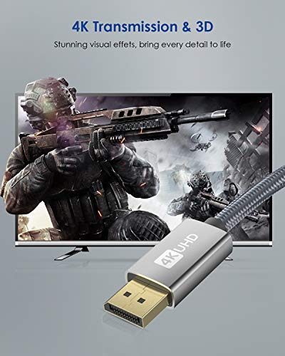 Cavo DisplayPort 144Hz 2m, Supporto 4K@60Hz, 2K@144Hz, 2K@165Hz, 3D, Silkland Cavo Display Port Compatibile con FreeSync e G-Sync, DP a DP per Monitor Gaming 144Hz, TV 4K, Scheda Grafica