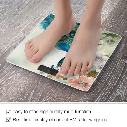 Báscula digital de baño con vidrio templado y pantalla LED miniatura 5