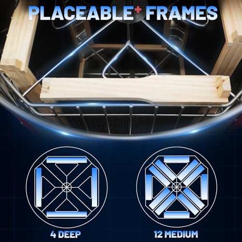 Newest 4/12 Frames Electric Honey Extractor Equipment with Protective Cover, 2nd Gen Intelligent Control Device Designed for Business and Farms - Image 6