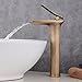 Beelee Centerset Single Handle Waterfall Spout Tall Bathroom Sink Faucet, Antique Brass Finish