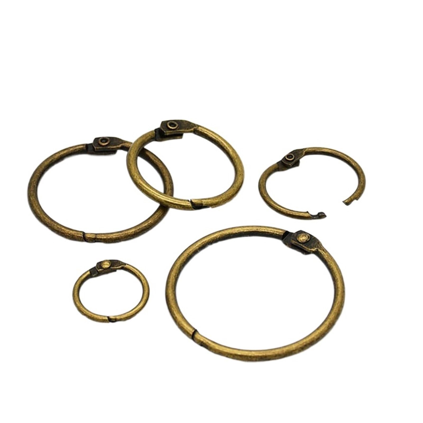 Anillos de encuadernación de metal Anillo de libro, 100 piezas Anillos de encuadernación de metal Bronce 15-44 mm(20mm)