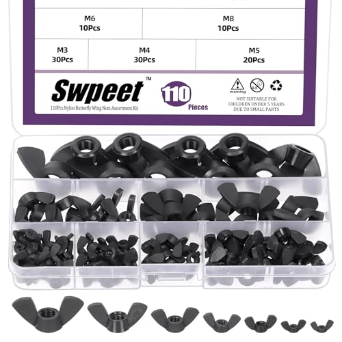Écrous métriques en nylon noir Swpeet anti-rouille pour remplacer les fixations grippées