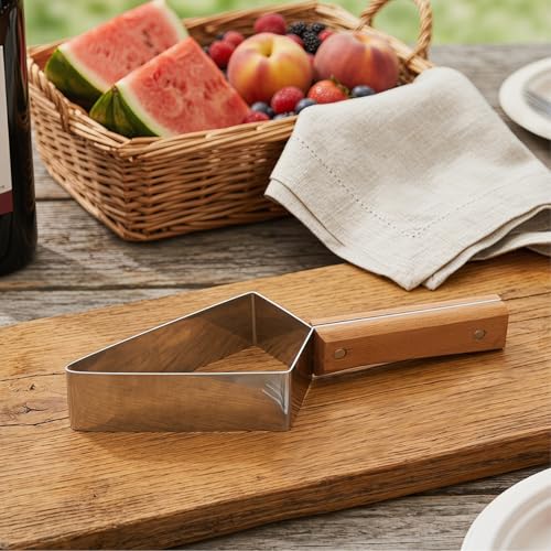 Cortador para sandía de acero inoxidable con mango de madera miniatura 5