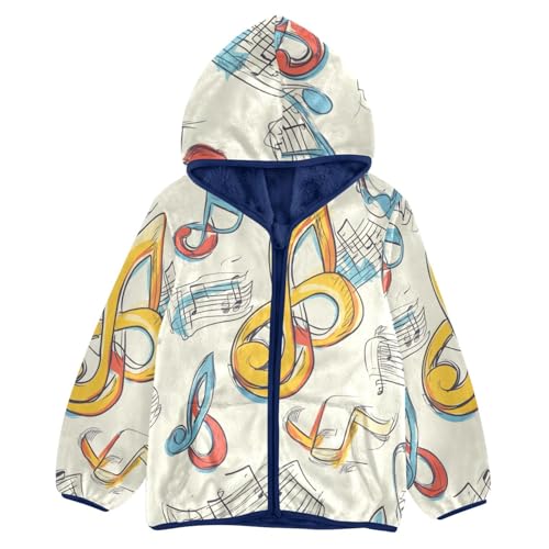 Music Note Girls Fleece Jacket Girls Fall Jacket Girls Zip Up Hoodie Girls Sherpa Jacket 2-10T