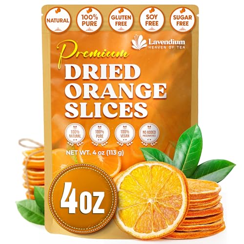 Image of Lavendium, Premium 4oz Dried Orange Slices, 100% Natural & Pure, No Additives or Preservatives, Non-GMO, Plant-Based & Vegan, Perfect for Tea, Cocktails, Baking, Holiday Decorations & Crafts