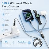 Ładowarka 3 w 2 do Apple Watch i iPhone, 2M iWatch Charger iPhone i Apple Watch Szybka Ładowarka USB-C Magnetyczna Kabel Ładujący Kompatybilna z iWatch Ultra/Series 10/11/SE oraz iPhone 17/16/15
